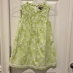 Vineyard Vines Girls Shift Seahorse Sundress Sand dollar Green White Sz 6
